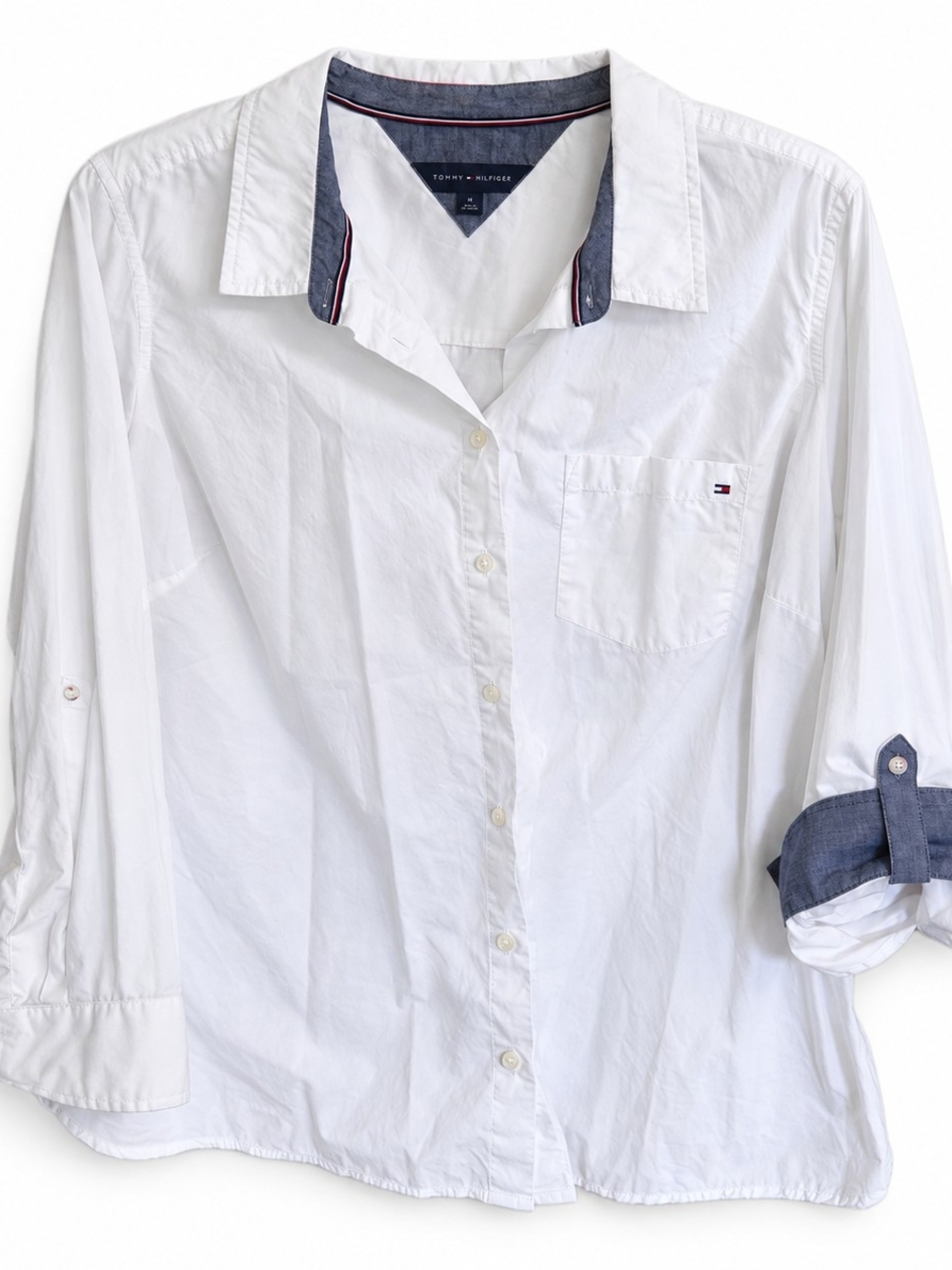 Tommy Hilfiger Men’s White Roll-Tab Button-Down Shirt Size 1X NWOT